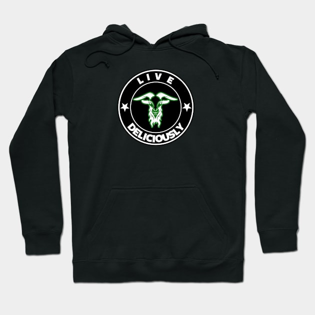 Live Deliciously Green Hoodie by David Hurd Designs